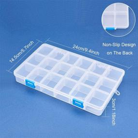 img 1 attached to 🔲 BENECREAT 4-Pack 18 Grids Transparent Plastic Storage Box: Perfect Organizer for Jewelry, Beads, Tools, Crafts, and Small Items - 9.4x5.7x1.18 Inch