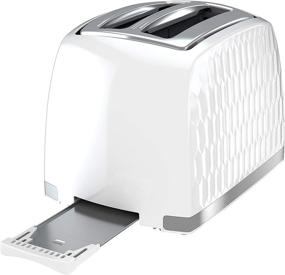 img 2 attached to BLACK+DECKER TR1250WD Honeycomb Collection 2-Slice Toaster: Premium Textured Finish in White