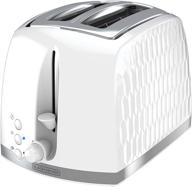 black+decker tr1250wd honeycomb collection 2-slice toaster: premium textured finish in white логотип