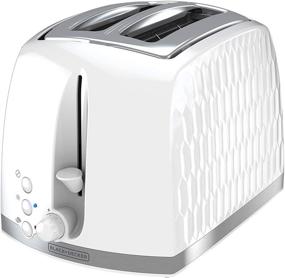 img 4 attached to BLACK+DECKER TR1250WD Honeycomb Collection 2-Slice Toaster: Premium Textured Finish in White