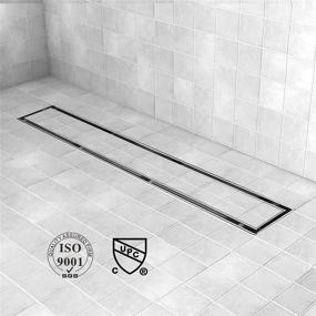 img 3 attached to 🚿 36-inch Linear Shower Drain with Tile Insert - 2-in-1 Panel, Brushed Stainless Steel - Hair Strainer, Adjustment Feet Included