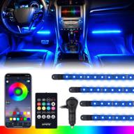 🚗 enhance your ride with xprite rgb led car interior bluetooth light strips - wireless remote, silicone sealed, footwell lights kit - perfect for vehicle internal, rv, suv, utv, trucks! (4 pcs) logo