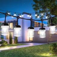 🏡 52-foot outdoor led string lights with 16 dimmable bulbs - ideal for yard, garden, halloween, and christmas decorations - similar to edison lights on standard commercial strand логотип