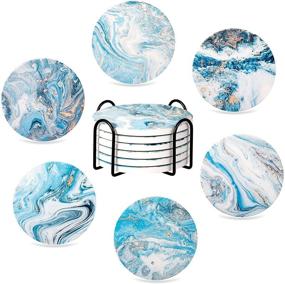 img 4 attached to 🍻 Hilarious Drink Coasters with Holder - Absorbent Ceramic Stone Set of 6 for Housewarming Gifts, New Home Décor, Man Cave Presents