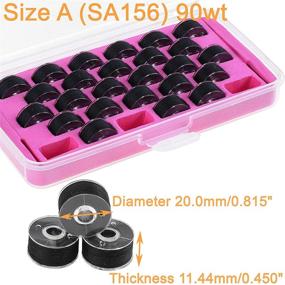 img 2 attached to New Brothread 28Pcs Black 60S/2 (90WT) Prewound Bobbin Thread Plastic Size A SA156 For Embroidery And Sewing Machines DIY Embroidery Thread Sewing Thread