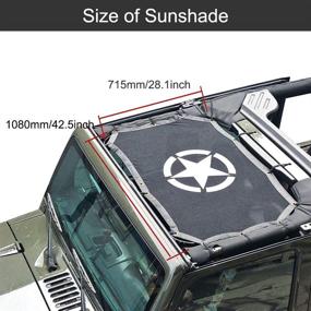 img 2 attached to 🌞 Ultimate Sun Protection: Bestaoo Full Mesh Sunshade Top Cover for Jeep Wrangler JK & JKU 2007-2017 2 Door - Star Design