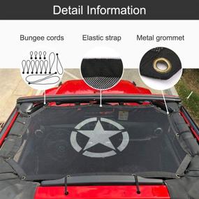 img 1 attached to 🌞 Ultimate Sun Protection: Bestaoo Full Mesh Sunshade Top Cover for Jeep Wrangler JK & JKU 2007-2017 2 Door - Star Design