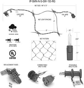 img 1 attached to 6фт × 4фт световые сетки DecoBrite для кустов - 150 шт. Красные и зеленые Рождественские сетки (для использования внутри помещений и на открытом воздухе) с зеленым проводом и лампочками.