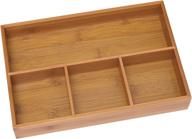 🎋 bamboo wood organizer tray: lipper international 824 - 4 compartments, 11.6" x 7.8" x 1.7 логотип