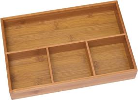 img 4 attached to 🎋 Bamboo Wood Organizer Tray: Lipper International 824 - 4 Compartments, 11.6" x 7.8" x 1.7