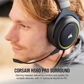 img 3 attached to 🎧 Corsair HS60 Pro – 7.1 Virtual Surround Sound Gaming Headset with USB DAC - Discord Certified – Compatible with PC, Xbox Series X, Xbox Series S, Xbox One, PS5, PS4, Nintendo Switch – Yellow
