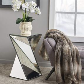 img 3 attached to 💎 Stunning & Chic: Christopher Knight Home Amiel Geometrical Mirrored Side Table in Clear