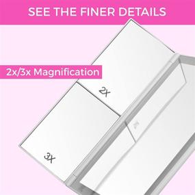 img 2 attached to 💡 Ultimate Trifold Vanity Mirror with Bright LED Lights, Touch Screen Dimming, and Portable Design - Enhanced Makeup Mirror with 1x 2x 3x Magnification - Perfect Vanity Mirror with Lights