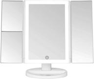 💡 ultimate trifold vanity mirror with bright led lights, touch screen dimming, and portable design - enhanced makeup mirror with 1x 2x 3x magnification - perfect vanity mirror with lights logo