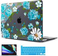 🌸 stylish blue peony floral case for macbook pro 13" with touch bar & touch id: complete protection for 2020 release model a2338 m1 a2251 a2289 logo
