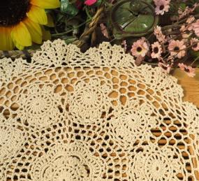 img 3 attached to 🧶 Handcrafted Crochet Tablecloth Doilies by Damanni