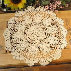 img 4 attached to 🧶 Handcrafted Crochet Tablecloth Doilies by Damanni