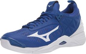 img 4 attached to Mizuno Mens Momentum Volleyball Blue White Men's Shoes