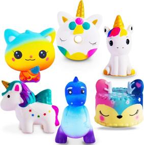 img 4 attached to ZYZZYZY Unicorn Squishies – Super Soft Squishy Toys, Ideal for Stress Relief and Play