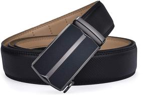 img 3 attached to Genuine Leather Dress Ratchet Slide Men's Accessories in Belts