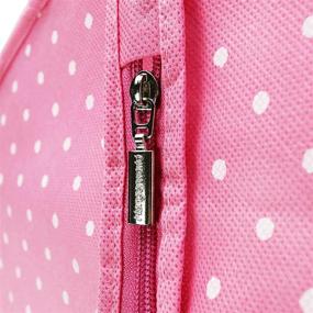 img 1 attached to 👗 HANGERWORLD Breathable Zipped Garment Dress Suit Cover Clothes Bag Protector - Pink with Polka Dot Design, 45 inches