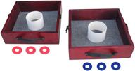 🎯 triumph premium washer toss game - fun outdoor activity with 2 felt-lined washer boxes and steel washers, brown logo