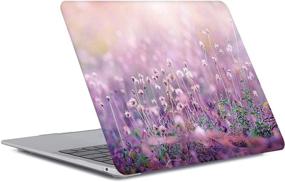 img 1 attached to 🌸 Stylish Purple Flower MacBook Air 13 Inch Case with Retina Touch ID - AQYLQ (2021 2020 2019 2018 Release A2337 m1 A2179 A1932)