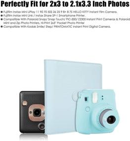 img 3 attached to Premium 256 Pockets Photo Album for Fujifilm Instax Mini & Polaroid Instant Cameras - Blue