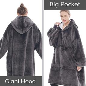 img 2 attached to Oversize Flannel Blanket Sweatshirt C01 Grey