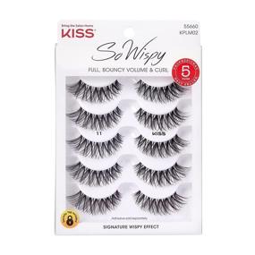 img 4 attached to 💫 Get Stunning with KISS So Wispy Lashes – 5 Pairs (Package May Vary)