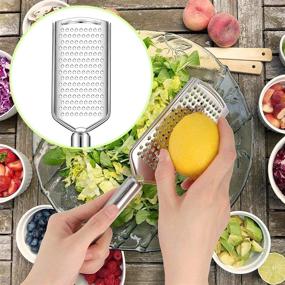 img 2 attached to Citrus Zester, Cheese Grater, Parmesan Cheese, Lemon, Ginger, Garlic, Nutmeg, 🧀 Chocolate, Vegetables, Fruits, Stainless Steel Grater, Kitchen Gadgets, Sharp Blade Cheese Grater