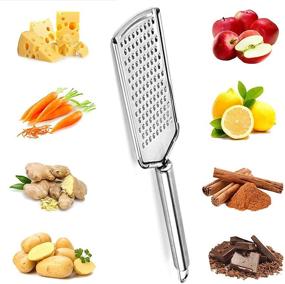 img 4 attached to Citrus Zester, Cheese Grater, Parmesan Cheese, Lemon, Ginger, Garlic, Nutmeg, 🧀 Chocolate, Vegetables, Fruits, Stainless Steel Grater, Kitchen Gadgets, Sharp Blade Cheese Grater