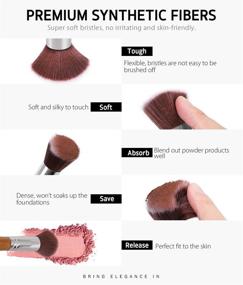 img 1 attached to 💄 Syntus Bamboo Makeup Brush Set - 11 Brushes, 4 Blender Sponges, 1 Brush Cleaner - Premium Synthetic Kabuki Blush Concealer Eyeshadow Foundation Powder Brush Kit