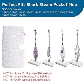 img 3 attached to Flammi 4-Pack Microfiber Steam Mop Pads for Shark Steam Pocket Mop - S3500 Series, S3501, S3601, S3550, S3901, SE450, S3801CO, S3601D, S2901, S2902