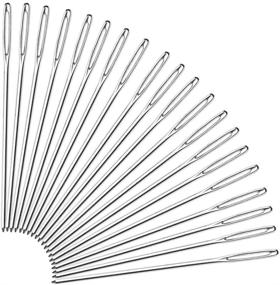 img 3 attached to 🧵 Pengxiaomei 20 Pieces 2 Inch Large-Eye Blunt Needles with Clear Bottle - Perfect for Tapestry, Darning, Embroidery, Knitting, and Sewing Projects