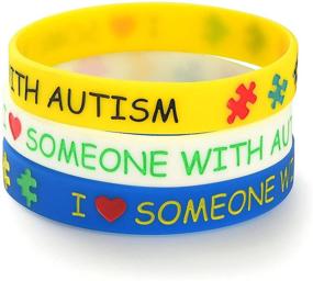 img 1 attached to 🧩 LuxglitterLin Autism Awareness Bracelet - 2 to 5 Packs of Unisex Adult Size Silicone Wristbands