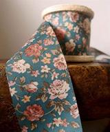 🎀 ak trading vintage floral print ribbon (blue) - 2" width, 10 yards logo