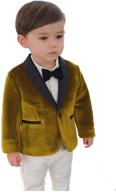 stylish velvet blazer for boys' clothing: perfect for weddings, holidays, and special occasions in suits & sport coats logo