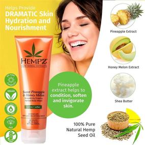 img 2 attached to 🍍 Hempz Herbal Body Wash for Women: Sweet Pineapple & Honey Melon - Creamy, Hydrating with Hemp Seed Oil and Shea Butter - 8.5 fl. oz.