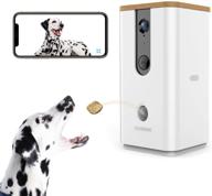 smart pet camera treat dispenser with 2.4g wifi, remote monitoring, 720p hd night vision video, 2-way audio, designed for dogs and cats, home safety pet monitor (android/ios) logo