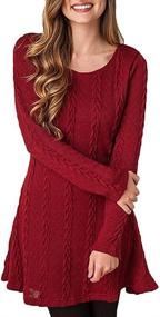 img 3 attached to 👗 Stylish Womens Crewneck Sleeve Knitted Sweater: A Must-Have for Women's Clothing and Dresses!