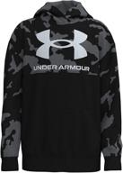 детская одежда: капюшон under armour с символом в черном и красном цветах. логотип