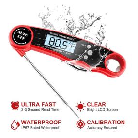 img 3 attached to 🌡️ Ultra Fast Waterproof Instant Read Meat Thermometer with Probe – Ideal for Cooking, BBQ, Smoker, Oil and Grill