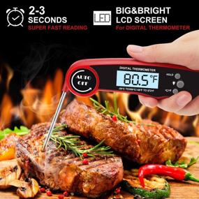 img 1 attached to 🌡️ Ultra Fast Waterproof Instant Read Meat Thermometer with Probe – Ideal for Cooking, BBQ, Smoker, Oil and Grill