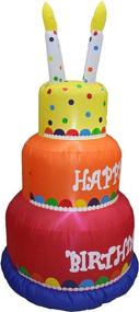 img 2 attached to 6ft Tall Happy Birthday Cake Inflatable: Lighted Blowup Party Decoration for Indoor & Outdoor Celebrations