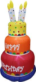 img 3 attached to 6ft Tall Happy Birthday Cake Inflatable: Lighted Blowup Party Decoration for Indoor & Outdoor Celebrations