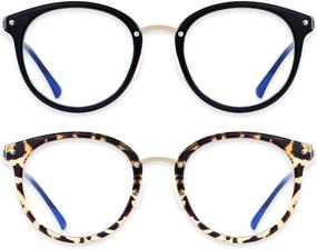 img 4 attached to 👓 Cute Retro Blue Light Blocking Eye Strain Glasses for Women - ANDWOOD's Blue Blockers Glasses for Computer Screen