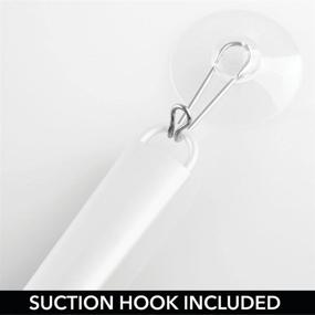 img 1 attached to 🚿 mDesign Metal Bathroom Shower Squeegee Set - 2 Pack White – For Shower Door, Windows & Mirrors – Includes Hanging Hook & Suction Cup