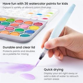 img 2 attached to 🎨 Arteza Kids Watercolor Painting Set - Watercolor Paint 36 and Foldable Canvas Paper Bundle - DIY Painting Kit - Art Supplies for Kids and Adults