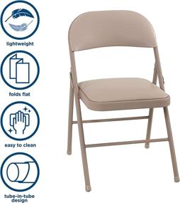 img 2 attached to Cosco Vinyl Folding Chair 4 Pack Furniture in Game & Recreation Room Furniture